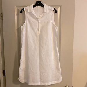 Womens White linen dress